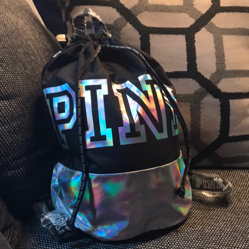 Victoria’s Secret PINK Holographic Drawstring Bag